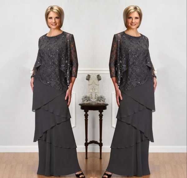 gray lace mother of the bride dresses with long sleeves jackets jewel neck sequined evening gowns floor length wedding party dresses, Black;red
gray lace mother of the bride dresses with long sleeves jackets jewel neck sequined evening gowns floor length wedding party dresses, Black;red