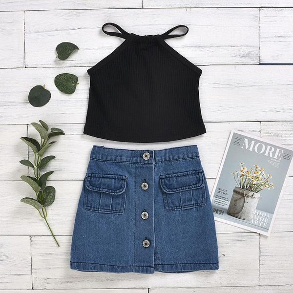 2020 summer fashion 1-6y toddler kids girl kid child black crop tee t shirt denim skirt clothes outfit children's sets may, White
2020 summer fashion 1-6y toddler kids girl kid child black crop tee t shirt denim skirt clothes outfit children's sets may, White