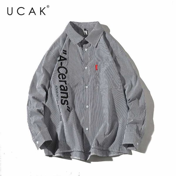 men's casual shirts ucak brand men striped shirt long sleeve 2021 man korean fashions letter harajuku male streetwear spring u6077, White;black
men's casual shirts ucak brand men striped shirt long sleeve 2021 man korean fashions letter harajuku male streetwear spring u6077, White;black