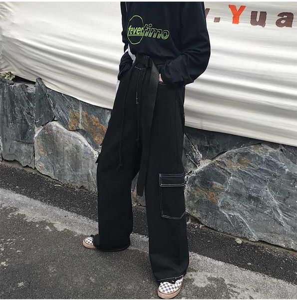 plus size fashion contrast pocket cargo denim loose straight wide leg pant women man streetwear casual harem baggy trouser korea, Blue
plus size fashion contrast pocket cargo denim loose straight wide leg pant women man streetwear casual harem baggy trouser korea, Blue