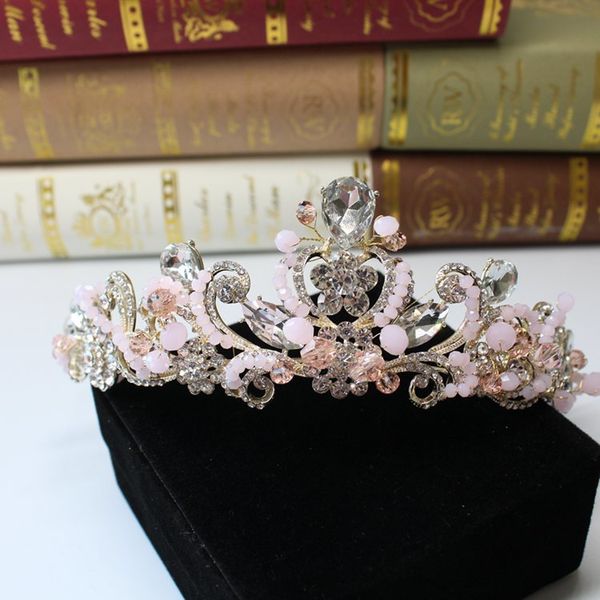 korean baroque golden pink beads sweet rose bridal crown headdress bride tiara wedding hair jewelry accessories, White;golden
korean baroque golden pink beads sweet rose bridal crown headdress bride tiara wedding hair jewelry accessories, White;golden
