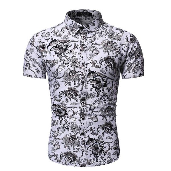 men's casual shirts summer men spring slim printed short sleeve beach blouse fashion style design clothes #326, White;black
men's casual shirts summer men spring slim printed short sleeve beach blouse fashion style design clothes #326, White;black