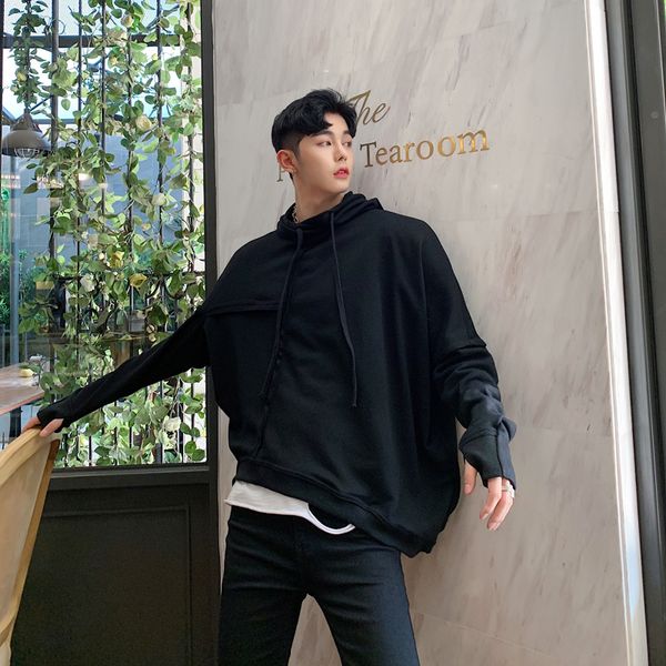 new male women streetwear hip hop fashion bat sleeve pullover hoodie men irregular splice loose casual hooded sweatshirt, Black
new male women streetwear hip hop fashion bat sleeve pullover hoodie men irregular splice loose casual hooded sweatshirt, Black