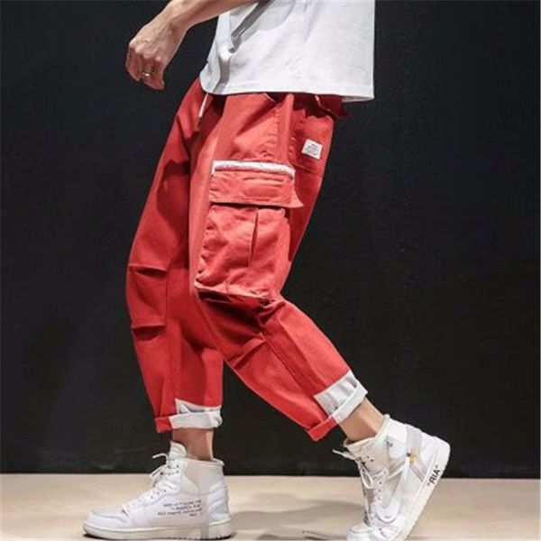 men's pants 2021 men multi-pocket elastic waist design harem pant street punk hip hop red casual trousers joggers male army cargo, Black
men's pants 2021 men multi-pocket elastic waist design harem pant street punk hip hop red casual trousers joggers male army cargo, Black