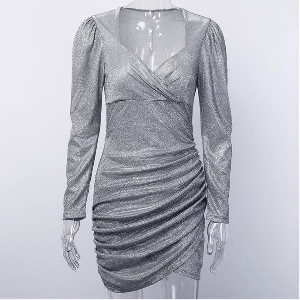 spring and autumn winter dress women's long sleeve v-neck creative silver silk one step skirt, Black;gray
spring and autumn winter dress women's long sleeve v-neck creative silver silk one step skirt, Black;gray