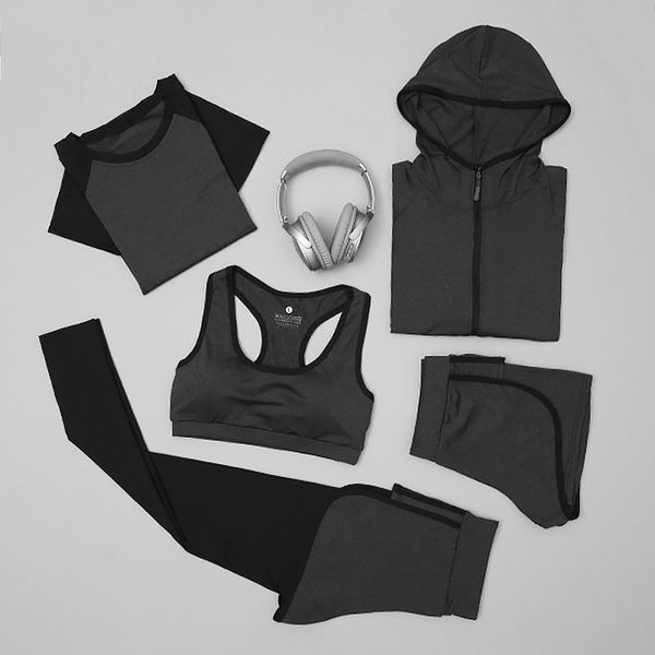 5pcs women's tracksuit yoga set workout sport wear gym clothes short / long sleeve crop high waist sports leggings suit, White;red
5pcs women's tracksuit yoga set workout sport wear gym clothes short / long sleeve crop high waist sports leggings suit, White;red