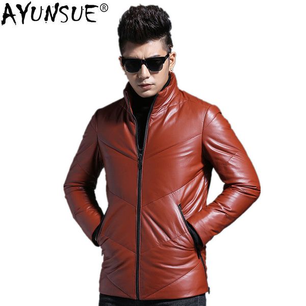 men's leather & faux ayunsue genuine jacket men down autumn winter sheepskin streetwear coat chaqueta hombre k1765 y1230, Black
men's leather & faux ayunsue genuine jacket men down autumn winter sheepskin streetwear coat chaqueta hombre k1765 y1230, Black