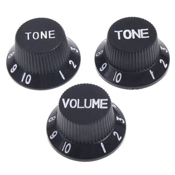 3pcs plastic hat style 1 volume 2 tone speed control knobs set for electric guitar replacement parts, black
3pcs plastic hat style 1 volume 2 tone speed control knobs set for electric guitar replacement parts, black