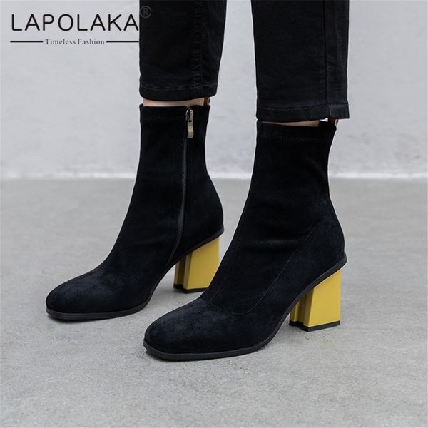 lapolaka 2020 large size 31-43 chunky heels ankle boots women shoes woman zip up stretch concise shoes women boots, Black
lapolaka 2020 large size 31-43 chunky heels ankle boots women shoes woman zip up stretch concise shoes women boots, Black