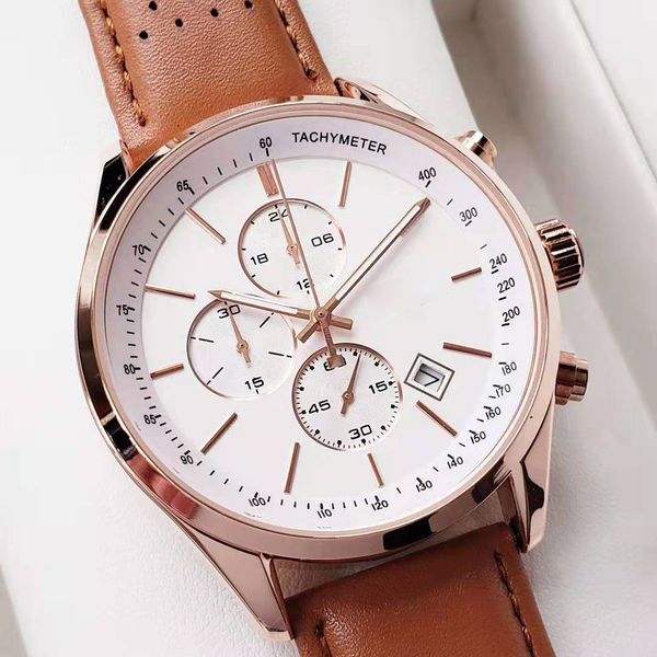 watches for men 44mm all pointer work chronograph quartz watch leather business waterproof designer watch, Slivery;brown
watches for men 44mm all pointer work chronograph quartz watch leather business waterproof designer watch, Slivery;brown