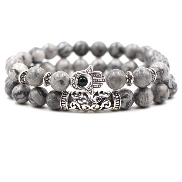 2pc/set bracelet grey stone red agate luxury designer jewelry skull lion women bracelects men bracelet gift, Black
2pc/set bracelet grey stone red agate luxury designer jewelry skull lion women bracelects men bracelet gift, Black