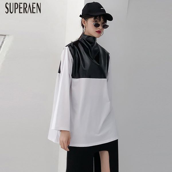superaen long-sleeved t-shirt female 2019 new loose spring casual wild women t shirt leather stitching europe women, White
superaen long-sleeved t-shirt female 2019 new loose spring casual wild women t shirt leather stitching europe women, White