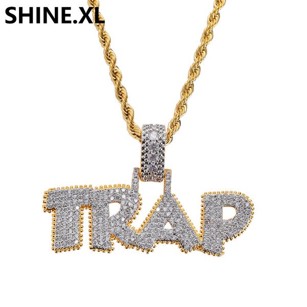 iced out gold plated custom letter trap pendant necklace micro paved with rope chain men hip hop jewelry, Silver
iced out gold plated custom letter trap pendant necklace micro paved with rope chain men hip hop jewelry, Silver