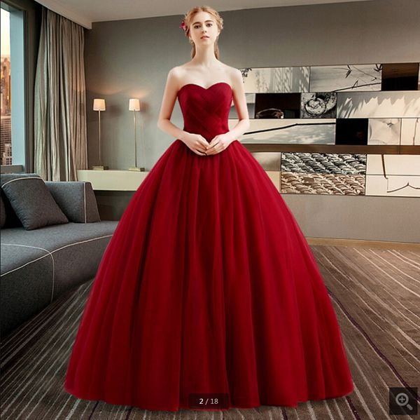 robe de soiree burgundy ball gown pleated simple prom dress strapless sweetheart neckline princess puffy long prom gowns selling, Black
robe de soiree burgundy ball gown pleated simple prom dress strapless sweetheart neckline princess puffy long prom gowns selling, Black