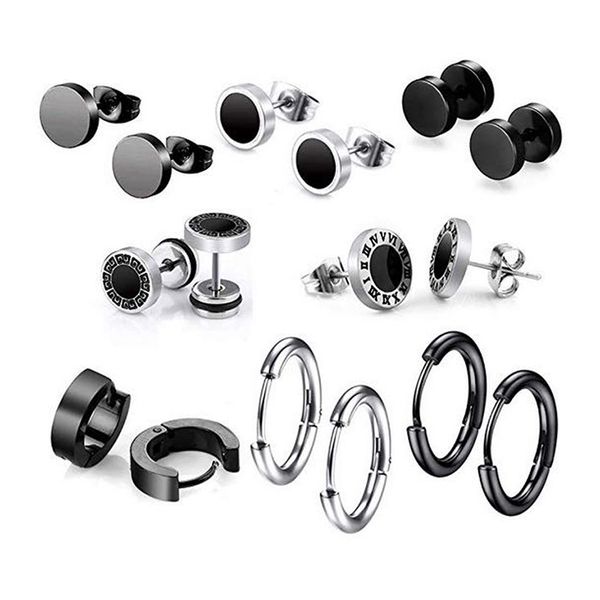 fashion black stainless steel earrings women men gothic stud earrings hip hop ear studs, Golden;silver
fashion black stainless steel earrings women men gothic stud earrings hip hop ear studs, Golden;silver