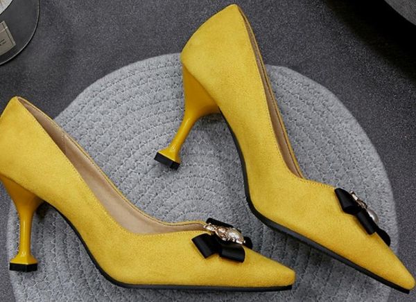 2019 women's shoes in spring and autumn with new style high heel fine heel pointed end suede bowknot@2099, Black
2019 women's shoes in spring and autumn with new style high heel fine heel pointed end suede bowknot@2099, Black