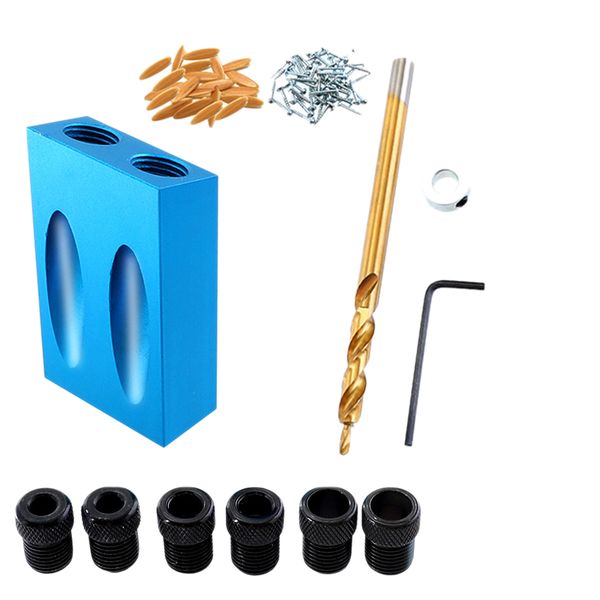 pocket hole jig kit 6/8/10mm woodworking angle drill guide set hole puncher locator jig drill bit set for diy carpentry tools
pocket hole jig kit 6/8/10mm woodworking angle drill guide set hole puncher locator jig drill bit set for diy carpentry tools