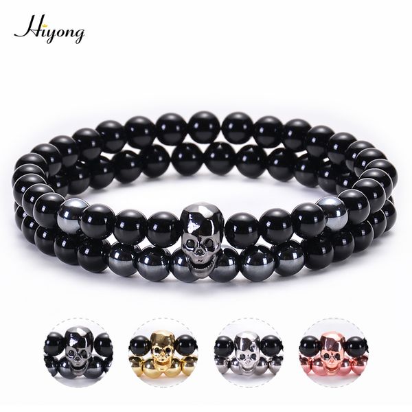 hiyong 2pcs/set charm men skeleton skull bracelet black agates hematite natural stone beads bracelets for men jewelry pulseras
hiyong 2pcs/set charm men skeleton skull bracelet black agates hematite natural stone beads bracelets for men jewelry pulseras
