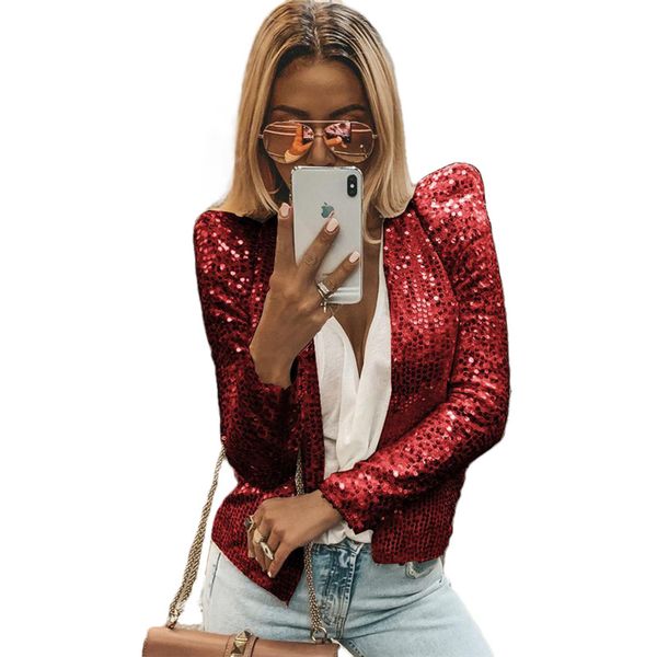 glitter blazer long sleeve notched office ladies slim casual sequin women autumn winter career formal reflective outwear, White;black
glitter blazer long sleeve notched office ladies slim casual sequin women autumn winter career formal reflective outwear, White;black