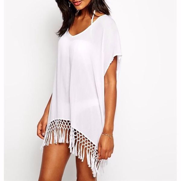 2019 new swim suit cover up beach cover-up with tassels pareo beachwear tunic white chiffon sarong swimwear dress, Blue;gray
2019 new swim suit cover up beach cover-up with tassels pareo beachwear tunic white chiffon sarong swimwear dress, Blue;gray