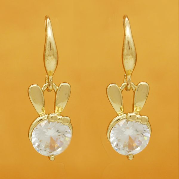 2019 new design fashion animal jewelry rhodium-plated cute rabbit transparent white crystal pendant earrings, Silver
2019 new design fashion animal jewelry rhodium-plated cute rabbit transparent white crystal pendant earrings, Silver