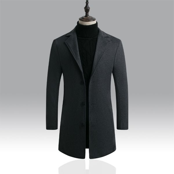 men's wool & blends 2021 winter fashion boutique wear casual business long coat / mens overcoats gray jackets, Black
men's wool & blends 2021 winter fashion boutique wear casual business long coat / mens overcoats gray jackets, Black