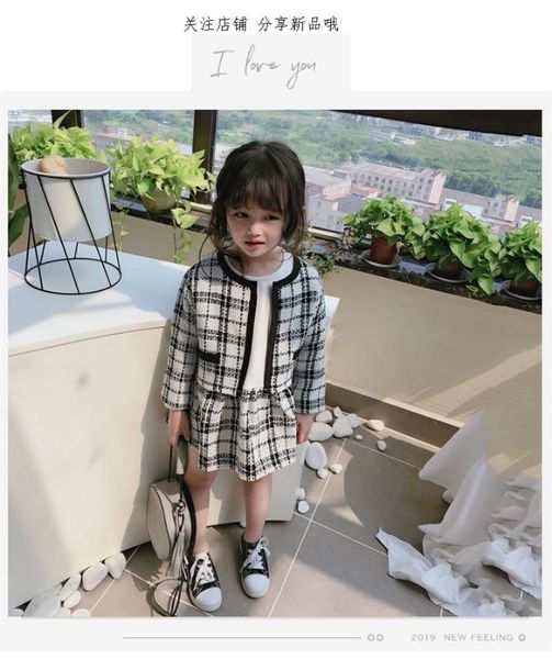 2019 new autumn item girl fashion plaid suit including dress+coat 2pcs per set, White
2019 new autumn item girl fashion plaid suit including dress+coat 2pcs per set, White