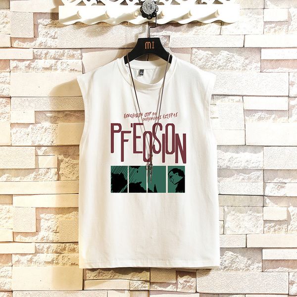2020 men's large size vest youth round collar pullover printed loose sleeveless t-shirt, White;black
2020 men's large size vest youth round collar pullover printed loose sleeveless t-shirt, White;black