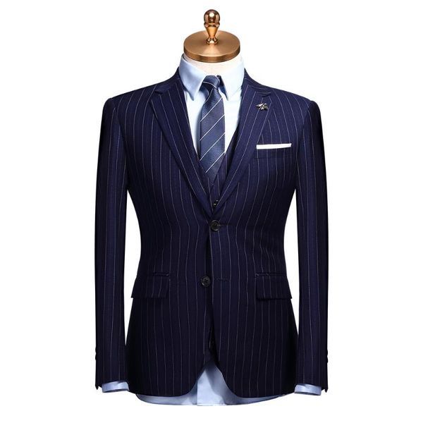 3 piece men suit korea style thin suit male wedding groom slim fit plus size 3xl blazer set deep blue stripe (jacket+pant+vest, White;black
3 piece men suit korea style thin suit male wedding groom slim fit plus size 3xl blazer set deep blue stripe (jacket+pant+vest, White;black