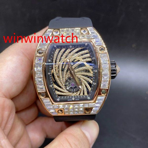 new fashion 51-02 diamonds men's watch stainless steel wristwatch waterproof rose gold case 38*45mm automatic movement watch ing, Slivery;brown
new fashion 51-02 diamonds men's watch stainless steel wristwatch waterproof rose gold case 38*45mm automatic movement watch ing, Slivery;brown
