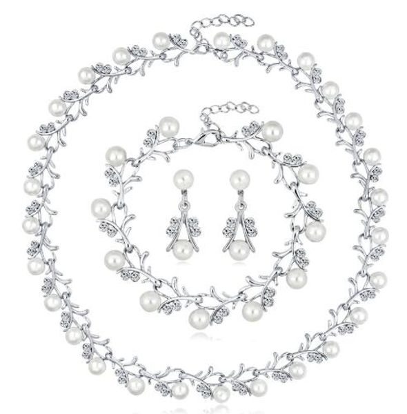 imitation pearl wedding necklace earring bracelet sets classic crystal dresses bridal sets for women elegant party gift fashion accessories, Black
imitation pearl wedding necklace earring bracelet sets classic crystal dresses bridal sets for women elegant party gift fashion accessories, Black