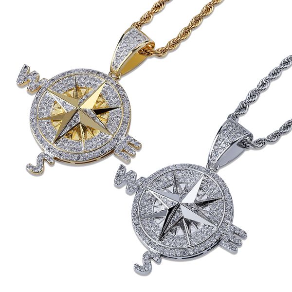 new fashion 18k gold & white gold cz cubic zirconia compass pendant twist chain necklace designer hip hop rapper jewelry gifts for men women, Silver
new fashion 18k gold & white gold cz cubic zirconia compass pendant twist chain necklace designer hip hop rapper jewelry gifts for men women, Silver