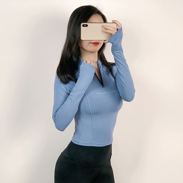 long sleeve running shirts women exposed navel yoga t shirts quick dry fitness gym crop solid workout zipper, White;red
long sleeve running shirts women exposed navel yoga t shirts quick dry fitness gym crop solid workout zipper, White;red