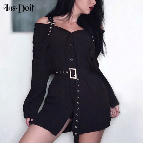 insdoit gothic off shoulder black t-shirt mini dress harajuku streetwear vintage loose long sleeve women dress with belts, Black;gray
insdoit gothic off shoulder black t-shirt mini dress harajuku streetwear vintage loose long sleeve women dress with belts, Black;gray