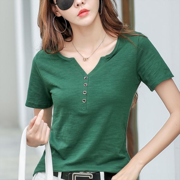 2020 summer clothes solid color bamboo cotton short-sleeved t- women's loose casual simple base small shirt clothing shirt shirt, White
2020 summer clothes solid color bamboo cotton short-sleeved t- women's loose casual simple base small shirt clothing shirt shirt, White