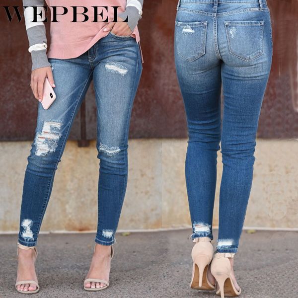 wepbel women straight broken holes pencil denim pants denim skinny stretch bodycon trousers, Blue
wepbel women straight broken holes pencil denim pants denim skinny stretch bodycon trousers, Blue