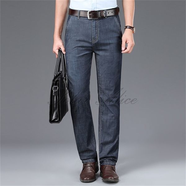men's jeans 2021 four seasons high waist straight elastic thin middle-aged and casual pants, Blue
men's jeans 2021 four seasons high waist straight elastic thin middle-aged and casual pants, Blue