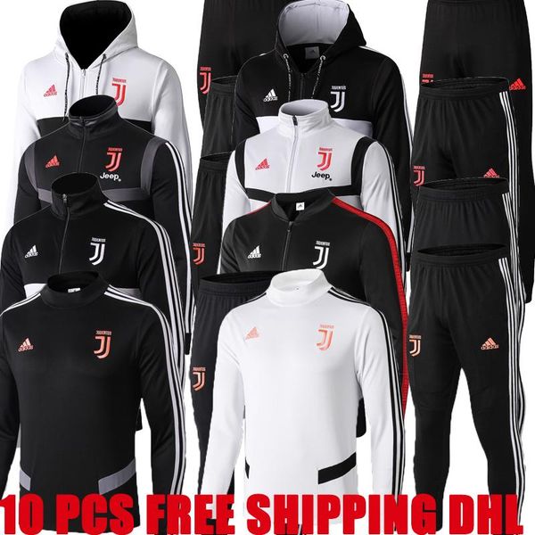 

New 19 20 juventu occer jacket training uit 2019 2020 ronaldo dybala jacket kit juve full zipper football jacket weater track uit, Black