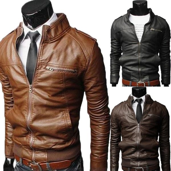 2020 new fashion autumn male leather jacket plus size 3xl black brown mens stand collar coats leather biker jackets
2020 new fashion autumn male leather jacket plus size 3xl black brown mens stand collar coats leather biker jackets