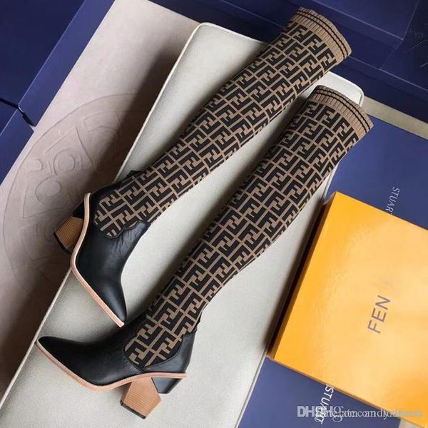 fashion luxury women high heel stretch-knit sock boots 22 inches over the knee boots breathable elastic ladies winter boots of high quality, Black
fashion luxury women high heel stretch-knit sock boots 22 inches over the knee boots breathable elastic ladies winter boots of high quality, Black