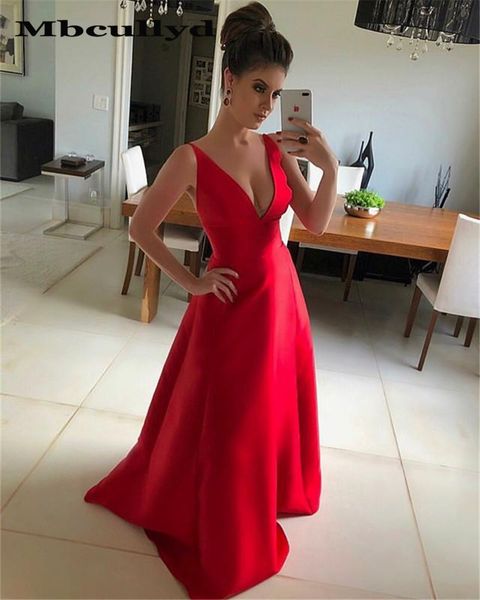mbcullyd a-line deep v-neck satin red prom dress with pockets vestido de fiesta formal long evening dresses 2019 sale, White;black
mbcullyd a-line deep v-neck satin red prom dress with pockets vestido de fiesta formal long evening dresses 2019 sale, White;black