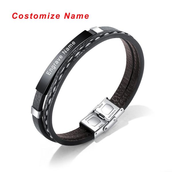 trendy custom logo engrave name bracelet men women woven friendship id bracelets glossy leather stainless steel bracelet jewelry, Golden;silver
trendy custom logo engrave name bracelet men women woven friendship id bracelets glossy leather stainless steel bracelet jewelry, Golden;silver