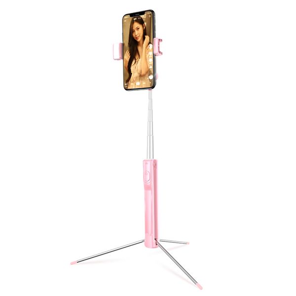 5 in 1 wireless selfie monopod bluetooth selfie stick mini tripod extendable monopod and fill light built-in battery rechargeable universal