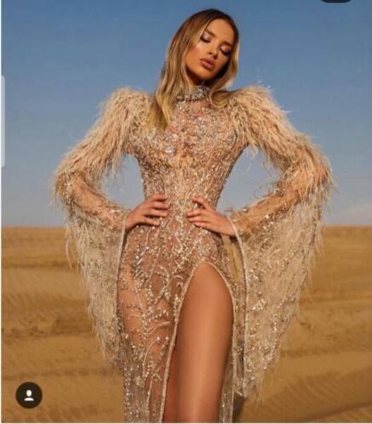 evening dress yousef aljasmi mermaid turle neck floor- length long sleeve zipper sheer rhinestone high split long tail feather crystal, Black;pink
evening dress yousef aljasmi mermaid turle neck floor- length long sleeve zipper sheer rhinestone high split long tail feather crystal, Black;pink