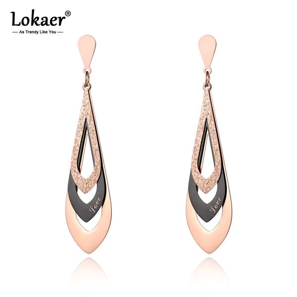 lokaer trendy stainless steel water drop shape dangle earrings jewelry for women rose gold geometry anniversary earrings e19037, Golden
lokaer trendy stainless steel water drop shape dangle earrings jewelry for women rose gold geometry anniversary earrings e19037, Golden