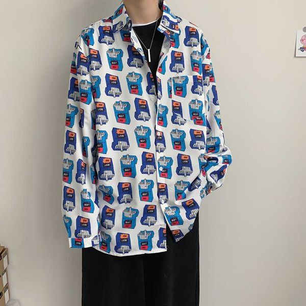 spring shirt men's fashion printed shirt streetwear casual men wild loose long sleeve shirts mens large size -5xl, White;black
spring shirt men's fashion printed shirt streetwear casual men wild loose long sleeve shirts mens large size -5xl, White;black