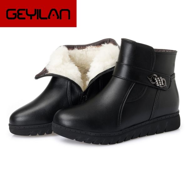 plus size(35-43) winter women genuine leather wedges snow boots wool fur ankle boots warm shoes women, Black
plus size(35-43) winter women genuine leather wedges snow boots wool fur ankle boots warm shoes women, Black