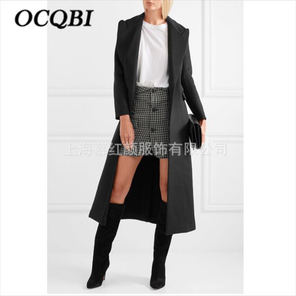 korean style elegant plus size cashmere coat fashion casual black winter long coat 2019
korean style elegant plus size cashmere coat fashion casual black winter long coat 2019