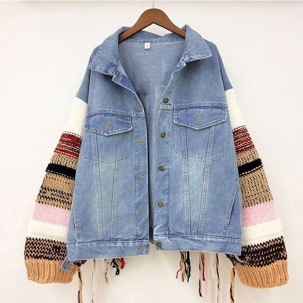 harajuku streetwear jean coat autumn female jacket sweater sleeve spliced denim jacket for women loose fashion coat, Black;brown
harajuku streetwear jean coat autumn female jacket sweater sleeve spliced denim jacket for women loose fashion coat, Black;brown