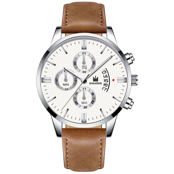 fashion man wristwatch leather band stainless steel analog quartz watches luxury sport date watch relogio masculino, Slivery;brown
fashion man wristwatch leather band stainless steel analog quartz watches luxury sport date watch relogio masculino, Slivery;brown